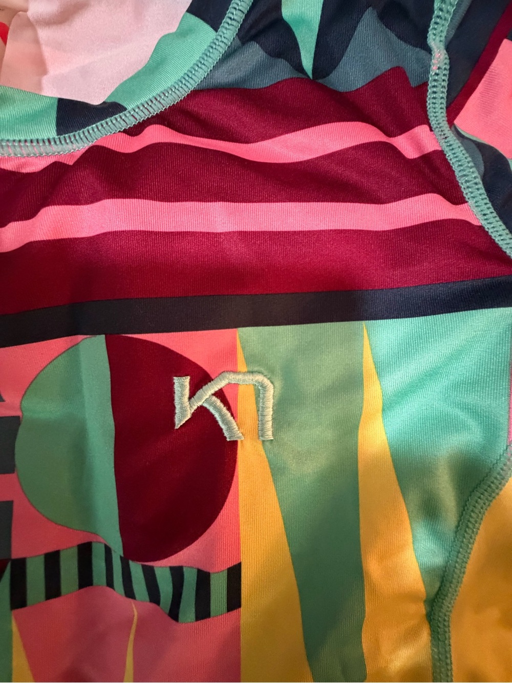 Kari Traa Colorblock One-Piece l/s shirt in Pink, Teal, Yellow, Navy